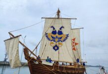 Traditionally built ‘Ancient Stitched Ship’ inducted in Indian Navy as INSV Kaundinya