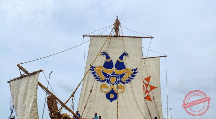 Traditionally built ‘Ancient Stitched Ship’ inducted in Indian Navy as INSV Kaundinya