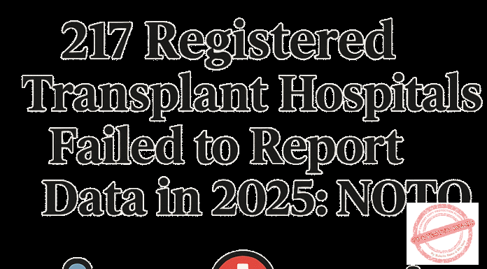 217 registered Transplant Hospitals failed to report data in 2025: NOTTO