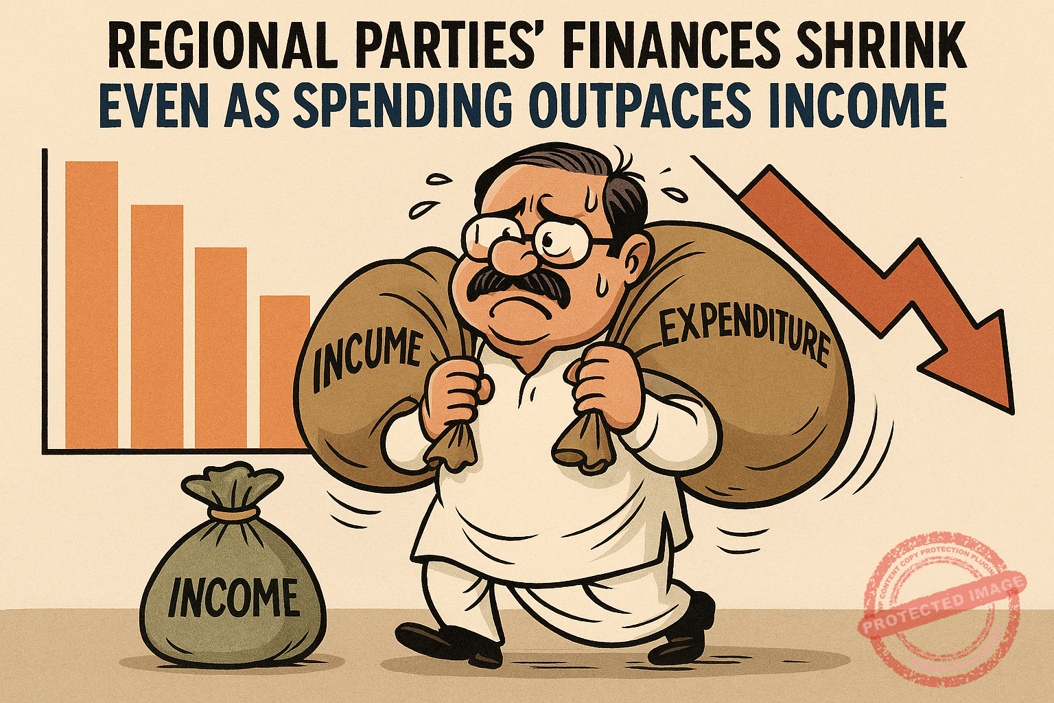Regional Parties Bleed Cash as Spending Surges Past Income