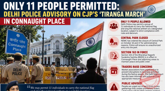 CP Under Tight Security as Police Limits Tiranga March to 11 People